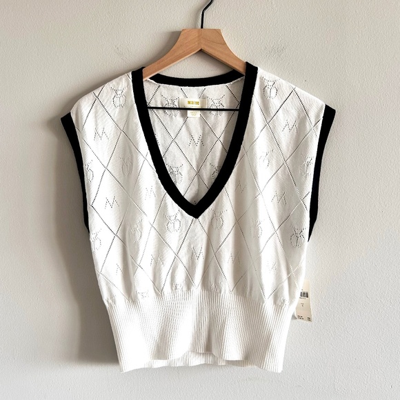 Anthropologie Maeve Violette Icon Logo Vest  Small NWT - Picture 4 of 15